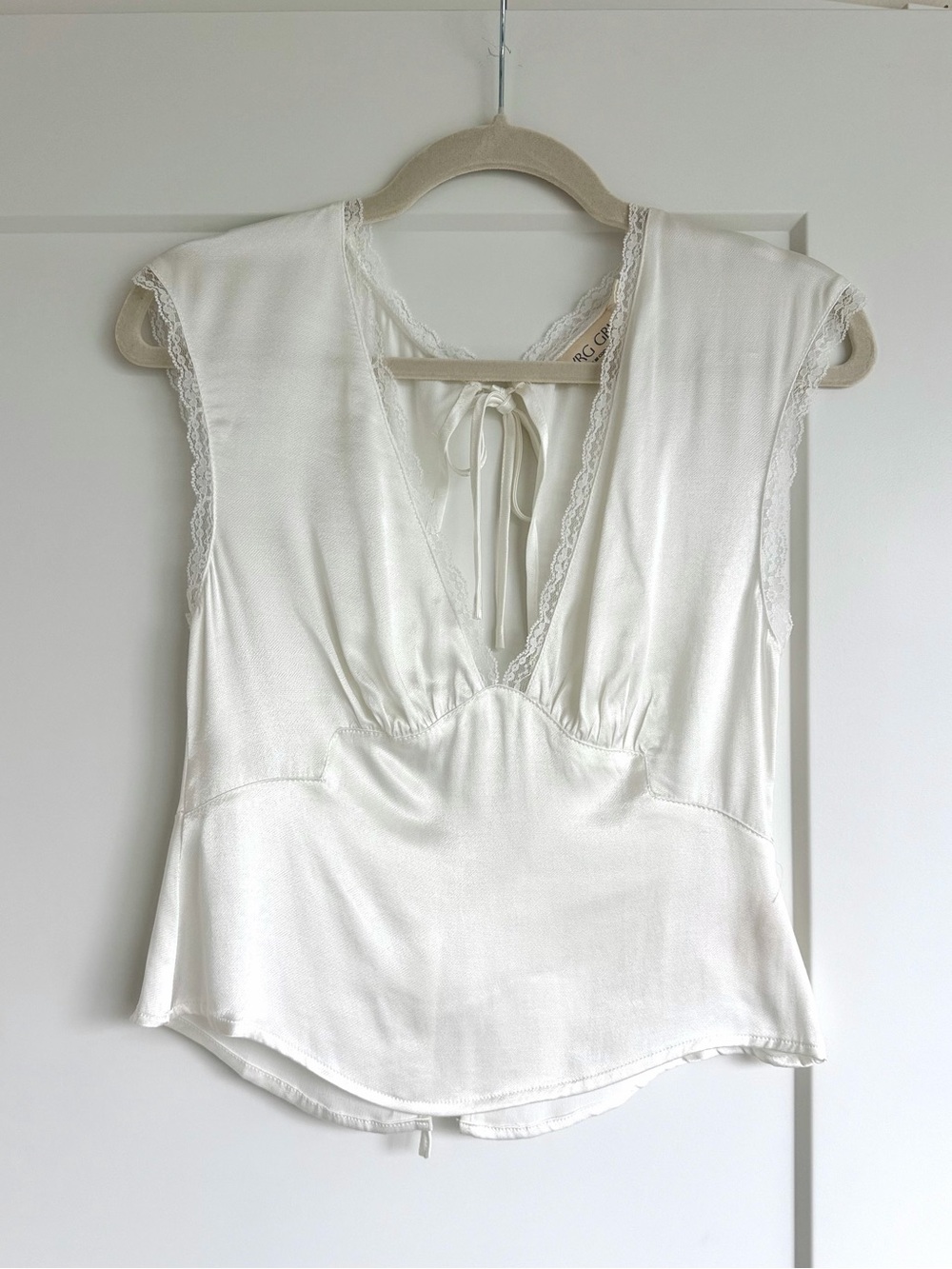 VINTAGE LOVER TIE BACK TOP WHITE - Picture 5 of 7